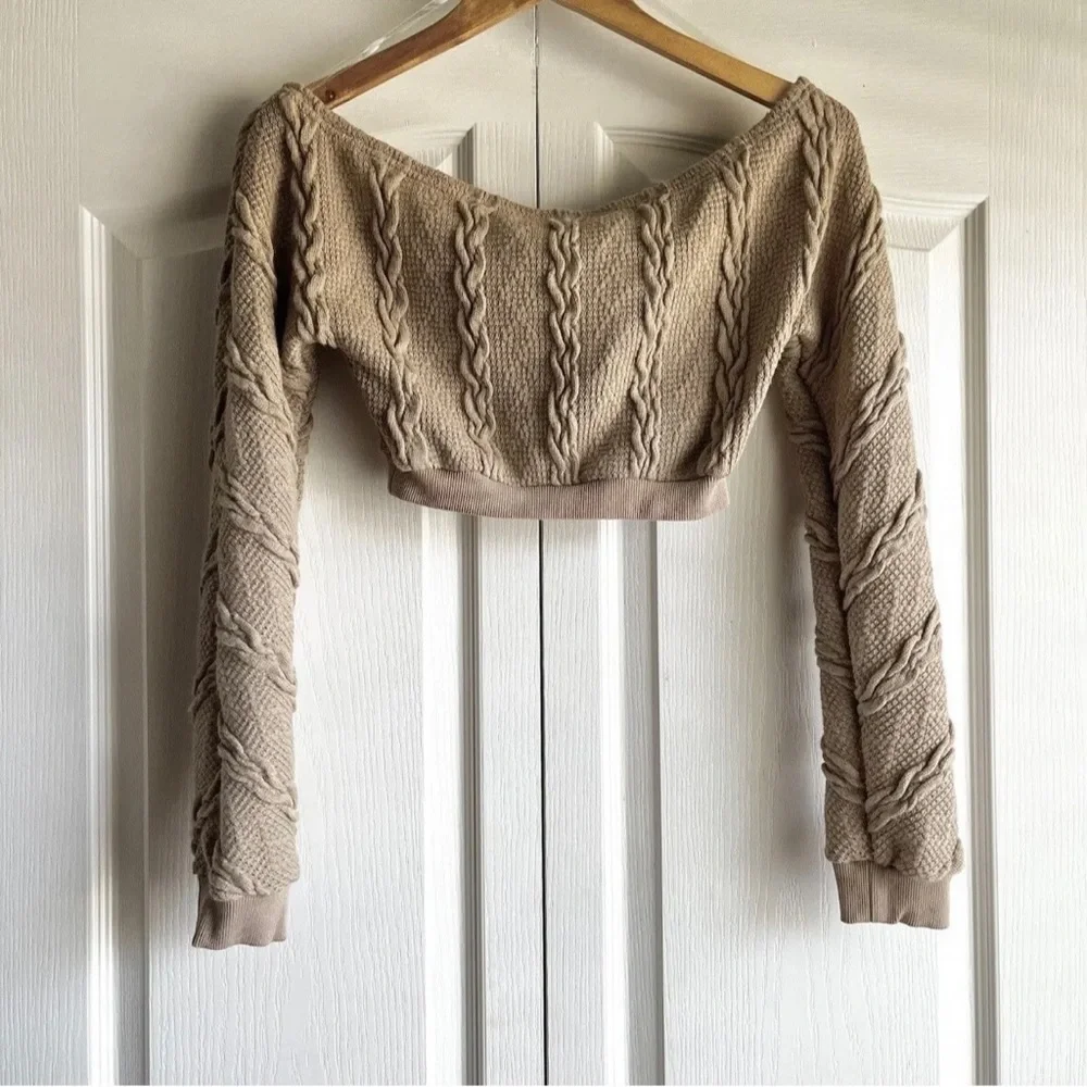 Fashion Nova Been Cozy Crop Cable Knit Sweater - Picture 4 of 7